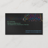 Kleurrijk patroon van Muzieknoten op zwart Visitekaartje (Achterkant)