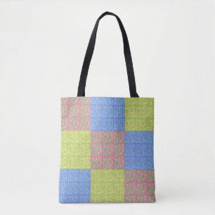 Kleurrijk patroon van patchwork-quilt tote bag