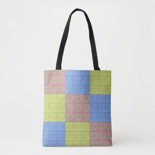Kleurrijk patroon van patchwork-quilt tote bag (Voorkant)