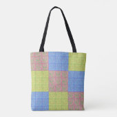 Kleurrijk patroon van patchwork-quilt tote bag (Achterkant)