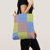 Kleurrijk patroon van patchwork-quilt tote bag (Dichtbij)