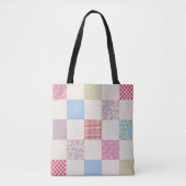 Kleurrijk patroon van patchwork-quilt tote bag (Voorkant)