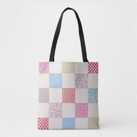 Kleurrijk patroon van patchwork-quilt tote bag (Voorkant)