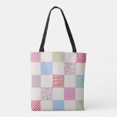 Kleurrijk patroon van patchwork-quilt tote bag (Achterkant)