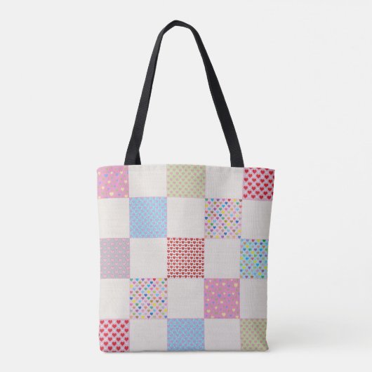 Kleurrijk patroon van patchwork-quilt tote bag (Achterkant)