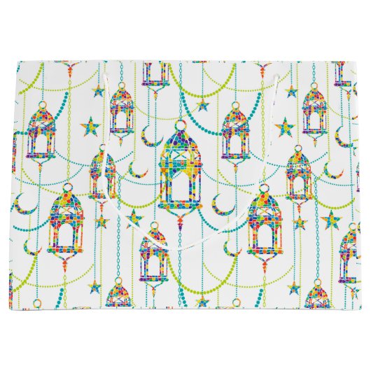 Kleurrijk patroon van Ramadan-symbolen 2 Groot Cadeauzakje (Voorkant)