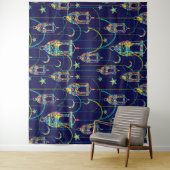 Kleurrijk patroon van ramadan-symbolen wandkleed (In situ)