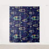 Kleurrijk patroon van ramadan-symbolen wandkleed (Voorkant)