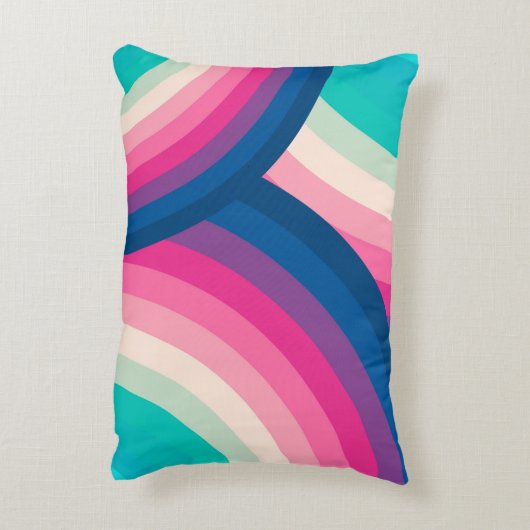 Kleurrijk patroon van regenboogcirkels | accent kussen (Achterkant (Verticaal))