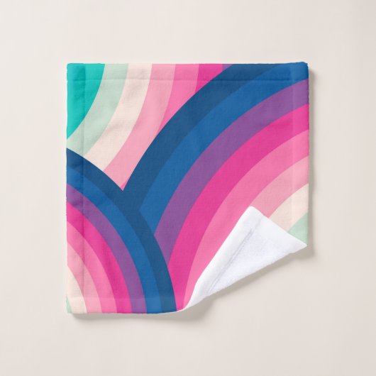 Kleurrijk patroon van regenboogcirkels | bad handdoek (Wasdoekje)