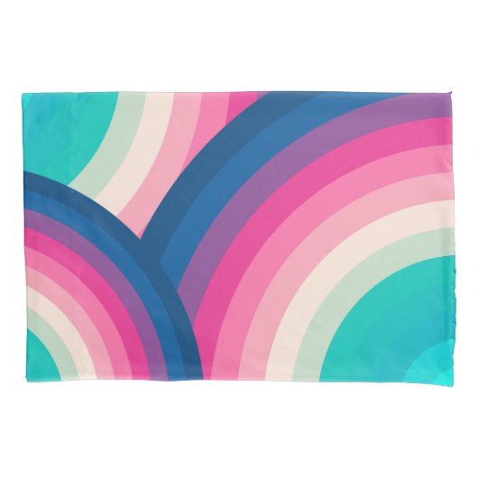Kleurrijk patroon van regenboogcirkels | kussensloop (Voorkant-Links)