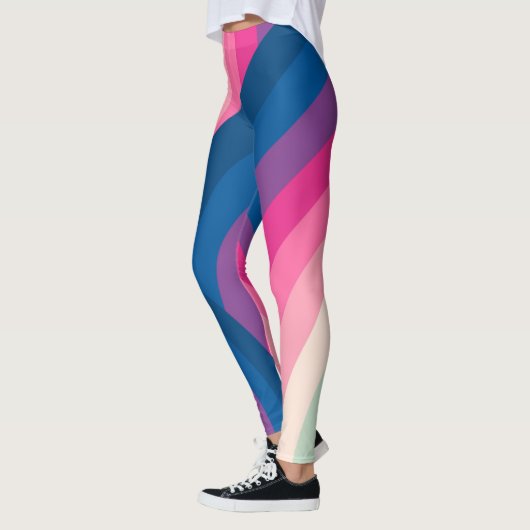 Kleurrijk patroon van regenboogcirkels | leggings (Links)