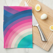 Kleurrijk patroon van regenboogcirkels | theedoek (Quarter Fold)