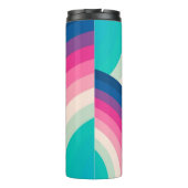 Kleurrijk patroon van regenboogcirkels | thermosbeker (Achterkant)