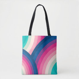 Kleurrijk patroon van regenboogcirkels | tote bag
