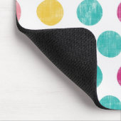 Kleurrijk patroon van Retro Polka Muismat (Hoek)