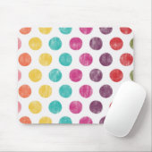 Kleurrijk patroon van Retro Polka Muismat (Met muis)