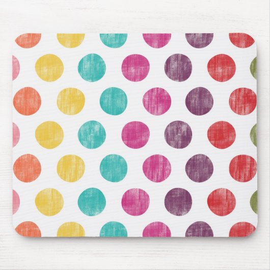 Kleurrijk patroon van Retro Polka Muismat (Voorkant)
