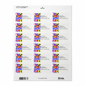 Kleurrijk patroon van scheepssignaalvlaggen etiket (Full Sheet)
