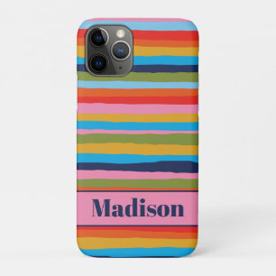 Kleurrijk patroon van serverstripes, op maat gemaa Case-Mate iPhone case