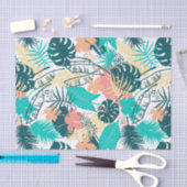 Kleurrijk patroon van tropische bladeren collage tissuepapier (Craft)