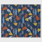 Kleurrijk patroon van tropische bladeren en bloeme cadeaupapier (Vlak)