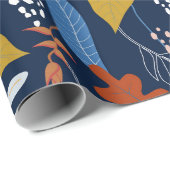 Kleurrijk patroon van tropische bladeren en bloeme cadeaupapier (Rol Hoek)