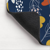 Kleurrijk patroon van tropische bladeren en bloeme muismat (Hoek)