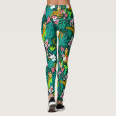 Kleurrijk patroon van tropische bloemen en dieren leggings (Achterkant)