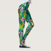 Kleurrijk patroon van tropische bloemen en dieren leggings (Rechts)