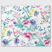 Kleurrijk patroon van tuinbloemen cadeaupapier (Vlak)