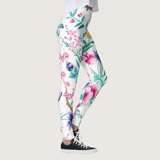 Kleurrijk patroon van tuinbloemen leggings (Rechts)