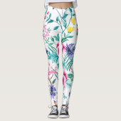 Kleurrijk patroon van tuinbloemen leggings (Voorkant)