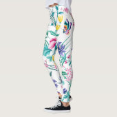 Kleurrijk patroon van tuinbloemen leggings (Links)