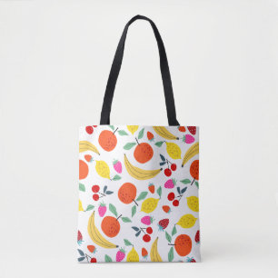 Kleurrijk Patroon van Verse Fruitmix Tote Bag