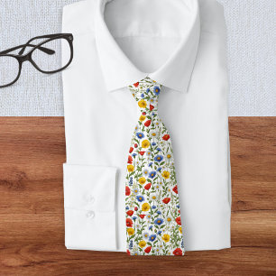 Kleurrijk patroon van wilde bloemen Elegante zomer Stropdas