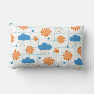 Kleurrijk patroon van zonnen, wolken en regendrupp kussen