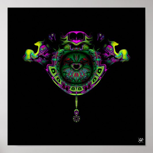 Kleurrijk patroon (vogel in een kikkernestkreeft) poster (Voorkant)