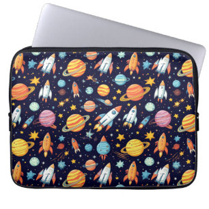 Kleurrijk patroon voor ruimteverkenning laptop sleeve