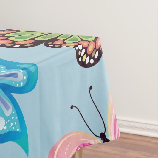 Kleurrijk patroonpatroonpasta lichtblauw tafelkleed (Voorbeeld)