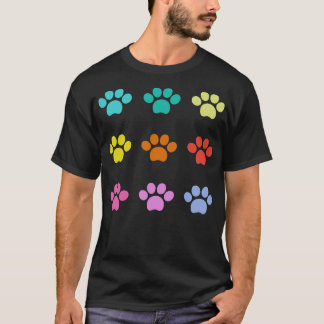 Kleurrijk Paw Pattern T-shirt