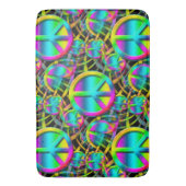 Kleurrijk PEACE naadloos patroon + uw ideeën Badmat (Voorkant Verticaal)