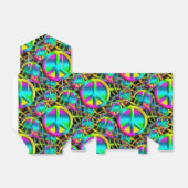 Kleurrijk PEACE naadloos patroon + uw ideeën Bedankdoosjes (Uitgevouwen)