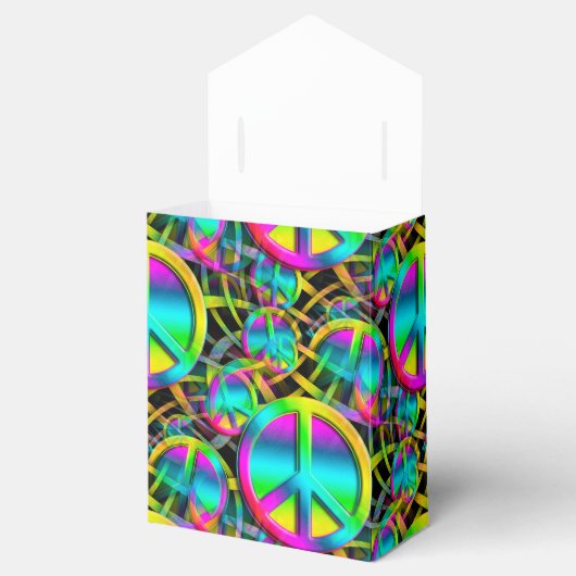 Kleurrijk PEACE naadloos patroon + uw ideeën Bedankdoosjes (Geopend)