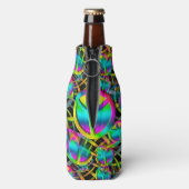 Kleurrijk PEACE naadloos patroon + uw ideeën Flesjeskoeler (Fles Achterkant)