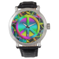 Kleurrijk PEACE naadloos patroon + uw ideeën