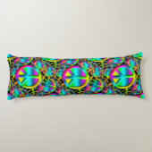 Kleurrijk PEACE naadloos patroon + uw ideeën Lichaamskussen (Achterkant)