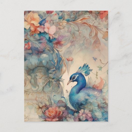 Kleurrijk Peacock Briefkaart (Voorkant)