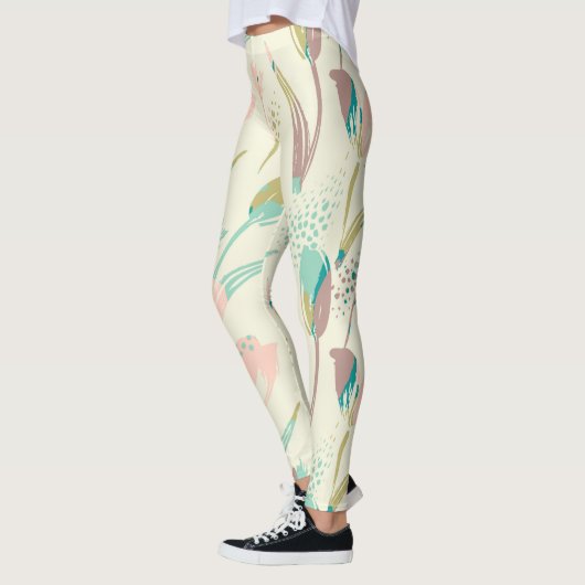 Kleurrijk penseelpatroon leggings (Links)