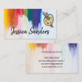 Kleurrijk | Penseelstreken | Artiest | Penselen Visitekaartje (Voorkant / Achterkant)